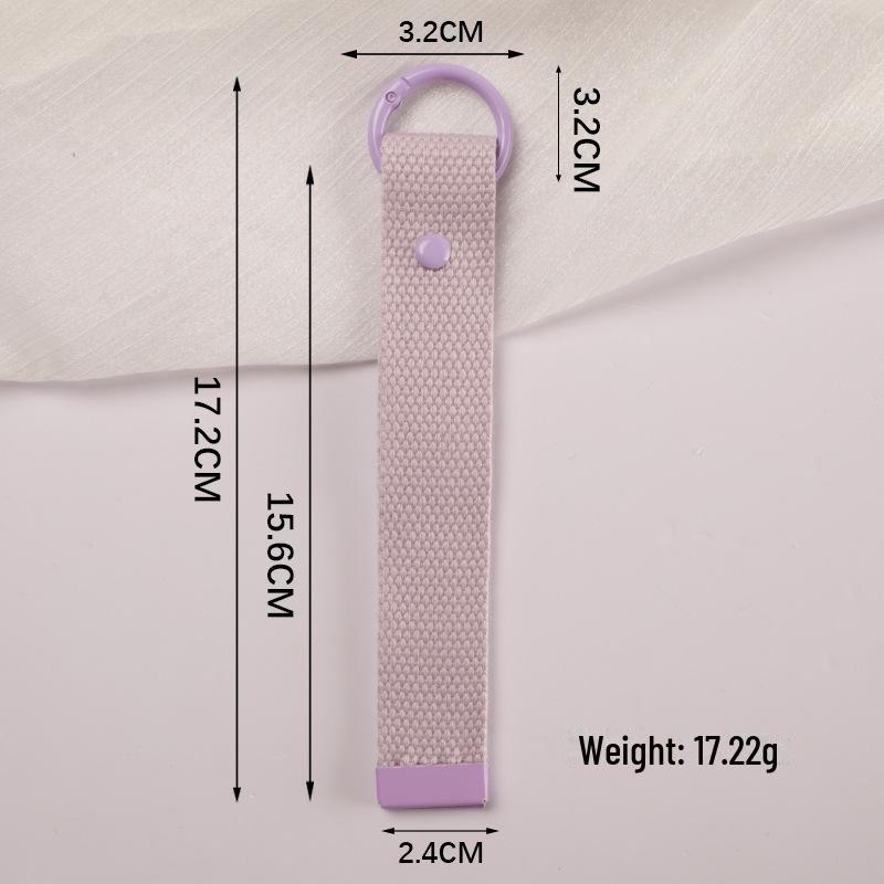 Personalized Pure Cotton Canvas Belt Keychain with Contrast Colors – Handmade INS Style