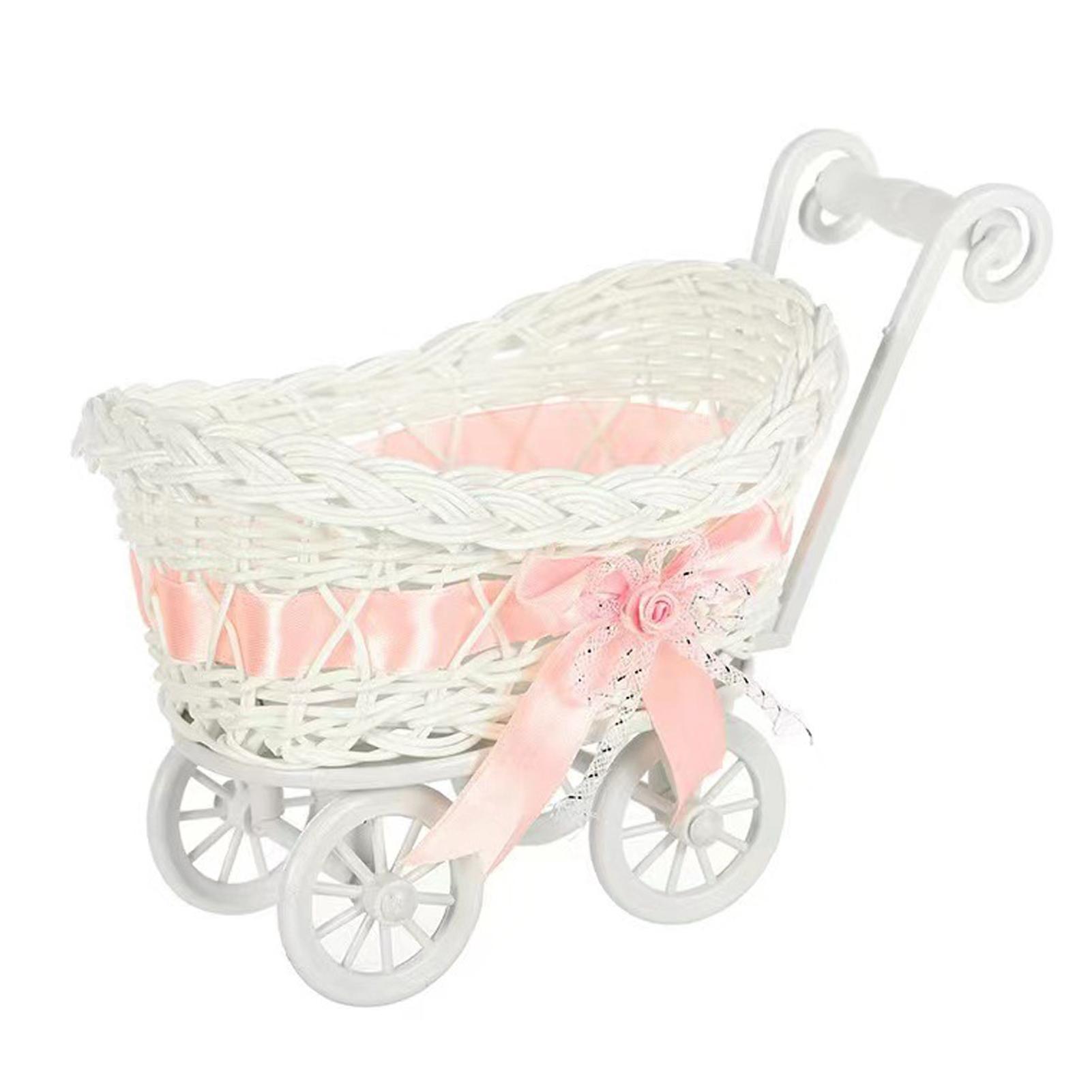 

Трехколесный велосипед Цветочная корзина Свадебный декор Хранение конфет Подходит для дома и улицы Украшение на день рождения розовый
