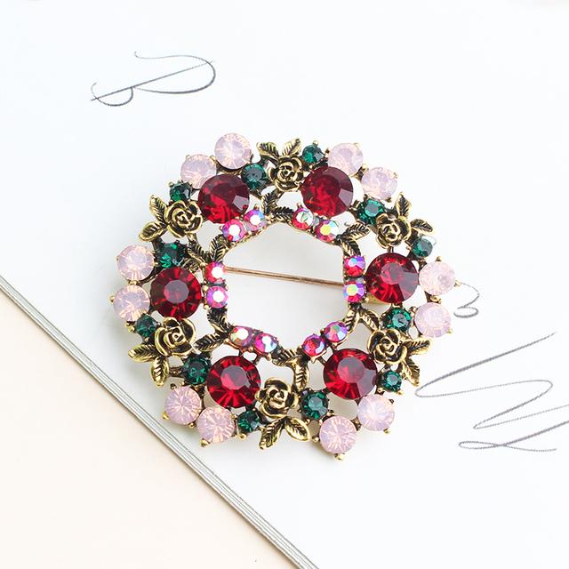 

Pomlee Rhinestone Crystalline Olives Brooches Unisex Women And Men Brooches Pin Collar Jewelry Suit Coat T Shirt Dress AccessoriesFashion Jewelry красный