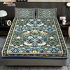Conjunto de Lençóis Estilo Étnico Retrô com Padrão de Pássaro e Flor 3 Peças Cobertura de Cama Multitamanho Decoração de Cama para Quarto Lavável à Máquina