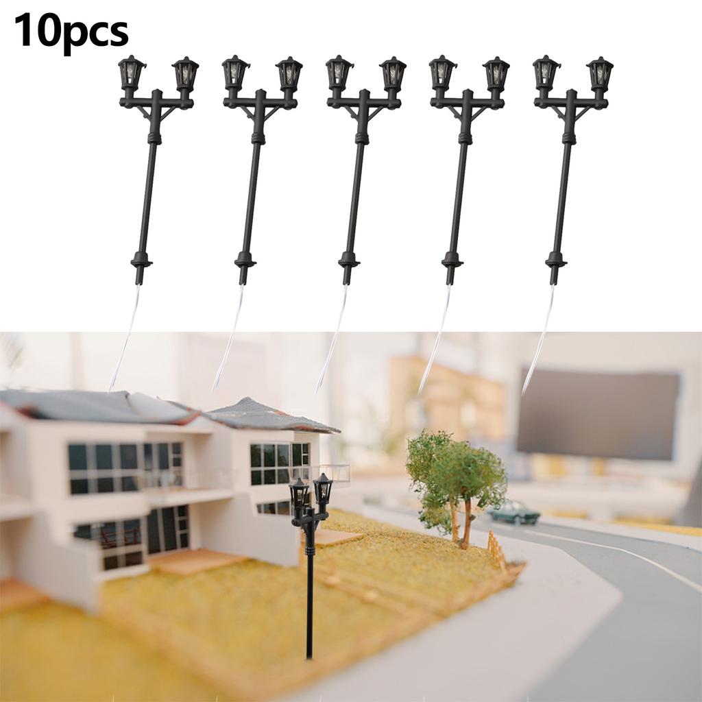 10pcs Model Railway Train Lamp Post Street Lights 1:100 Scale Lamps Accessories
