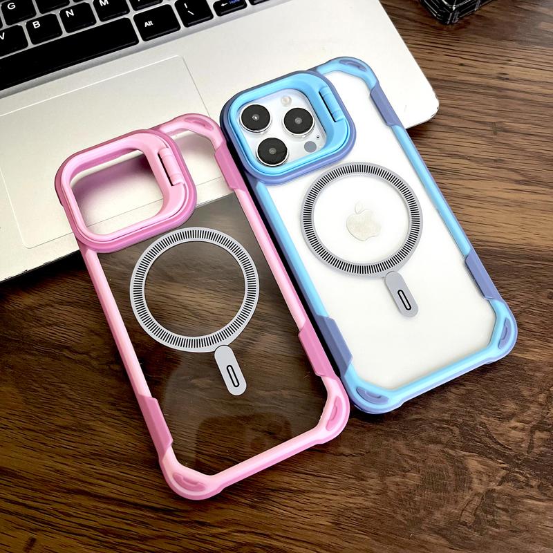 Shockproof Armor Transparent Magnetic Phone Case For iPhone 16 15 14 13 12 Pro Max Plus 11 For Magsafe Adsorption Cover