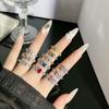 Square Sugar Ring: Women's Luxurious Gemstone Stackable Ring – Geometric Design Cool Style Accessory