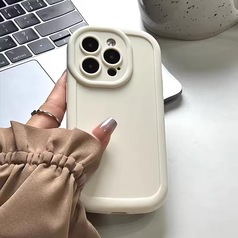 Silicone Case For iPhone 16 15 14 13 12 11 Pro Max X XR XS Max 8 7 Plus SE Camera Lens with Screen Protector Cover
