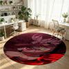 Black Clover Printed Round Crystal Velvet Rug Soft Non Slip Floor Carpet For Bedroom Holiday Gift