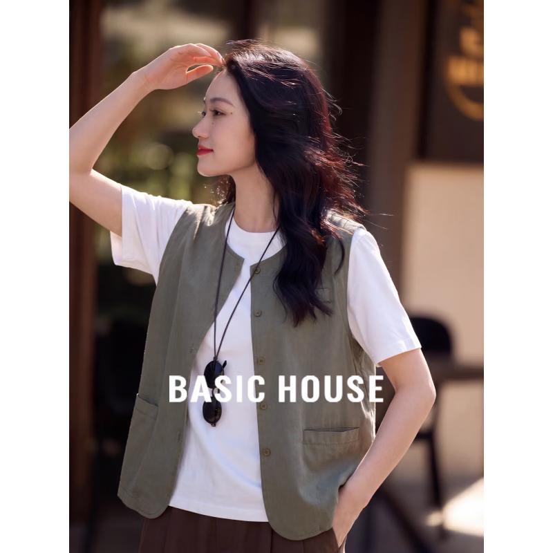 Basic House Women s Tencel Blend Summer Vest One Size