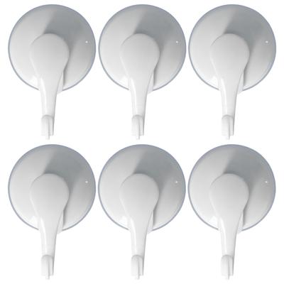 6PCS Strong Vacuum Wall Hook Towel Hook Plastic Self Adhesive Suction Cup for Kitchen Bathroom