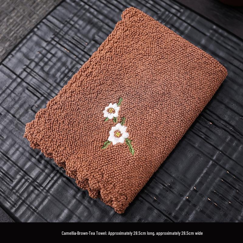 Japanese Tea Towels: Absorbent Cotton & Linen Rags, Embroidered Fabric, Thickened Cloth Pads, No Shedding