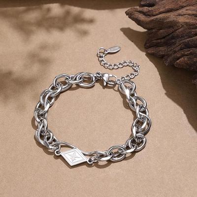 Trendy Titanium Steel Double-Layer Chain Bracelet - Sweet, Cool, Adjustable, Niche Design Jewelry for Her