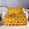 3D-Bienen-Print Flanelldecke, Weicher Plüschfleece Überwurf, Nicht fusselnd, für alle Jahreszeiten, für Heim-Büro, Niedliches Tierdesign Geschenk