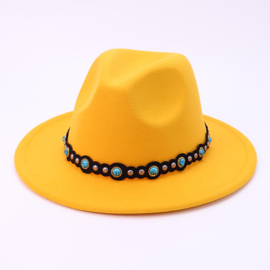 European and American fashion casual top hats men's and women's autumn and winter new black soft woolen jazz hats versatile cowboy hats