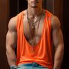 Summer Large V-neck Solid Color Thin T-shirts Casual Breathable Sleeveless Sports Men’s Tank Tops
