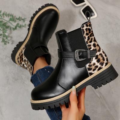 New Large-sized Thick-soled RoundWomen with Buckle Shoes and Ankle Boots