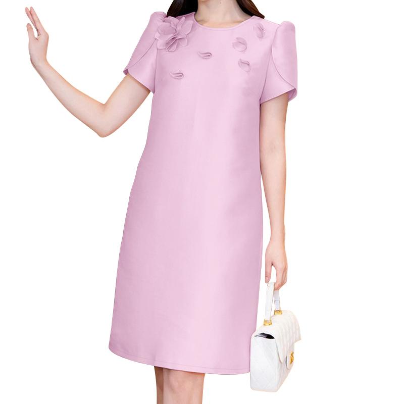 

ZANZEA Женское повседневное летнее платье с коротким рукавом и круглым вырезом 2XL розовый