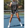  Women's Ribbed Knit 2-Piece Set Sleeveless Tank Top + Split Skort Shorts Outfit