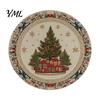 Round Washable Placemats Christmas Placemat, 14 Inch Festive Pattern Anti Slip Tabletop Protector, Heat Resistant Table Pad Insulation Place