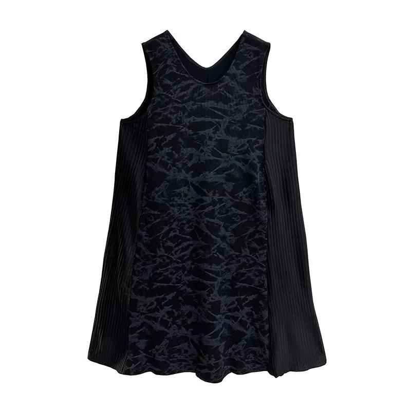 

XITAO Лоскутное Женское Платье Без Рукавов GJ1113 One Size чёрный