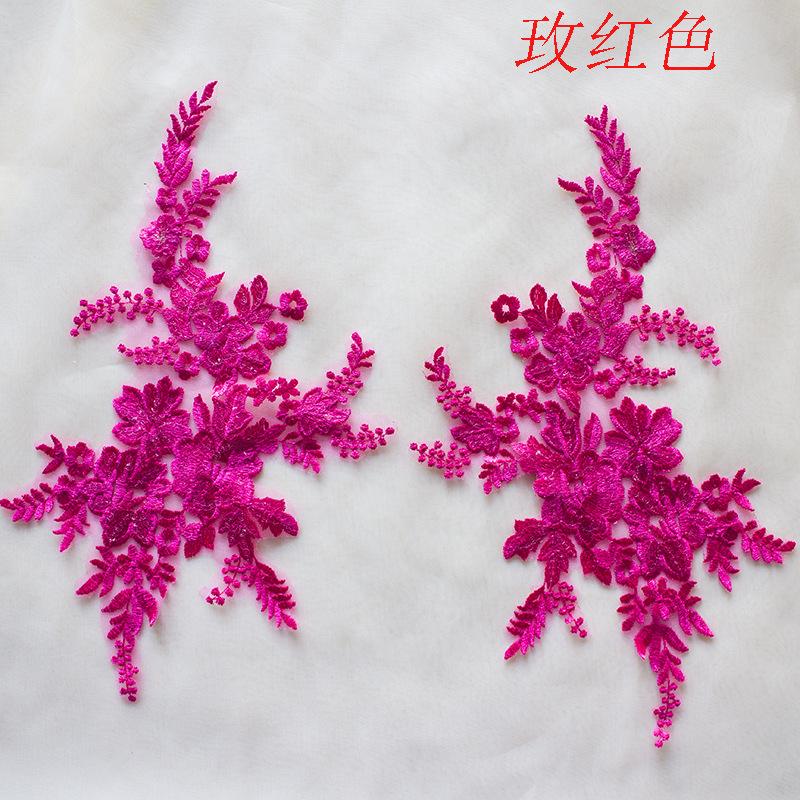 

Multi-Color Flat Embroidery Embroidered Lace Flowers, Wedding Veil, Dress Handmade Diy Accessories, Clothes Decorative Lace Materials rose red, one price
