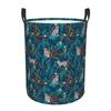 Lemurs In A Blue Jungle Dirty Laundry Baskets Foldable Large Waterproof Clothes Sundries Basket For Home Children's