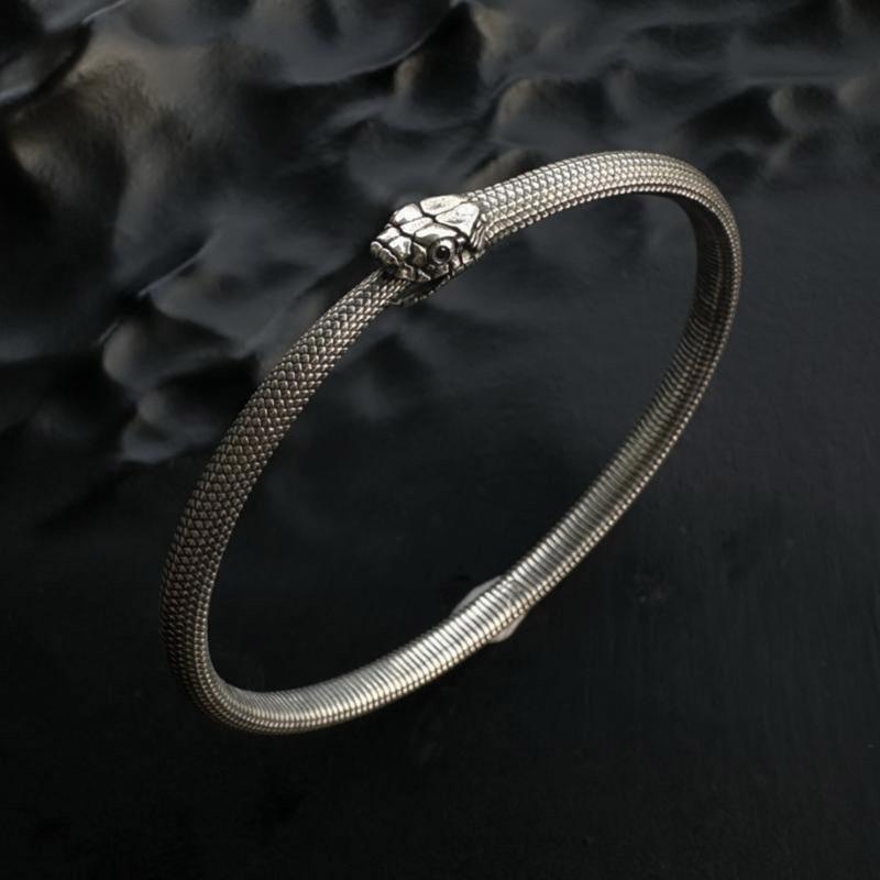 Elegant Alloy Craftsmanship Ouroboros Bracelet Symbolic Daily Wear Bangle Mystical Jewelry for Party Wear