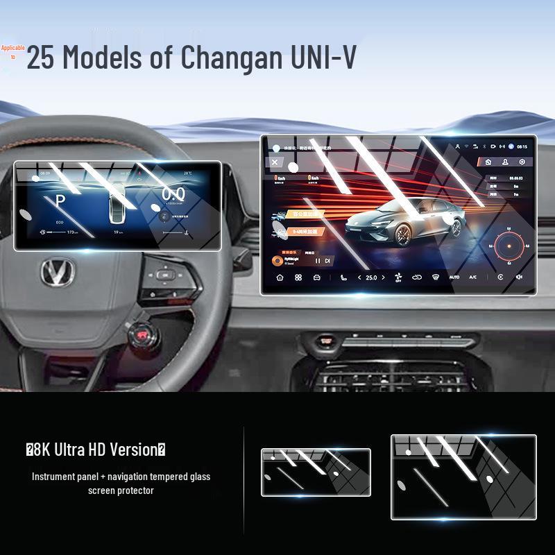 Tempered Glass Screen Protector for 25 Changan UNIZ Models - Central Control Navigation Film Interior Accessory 2025