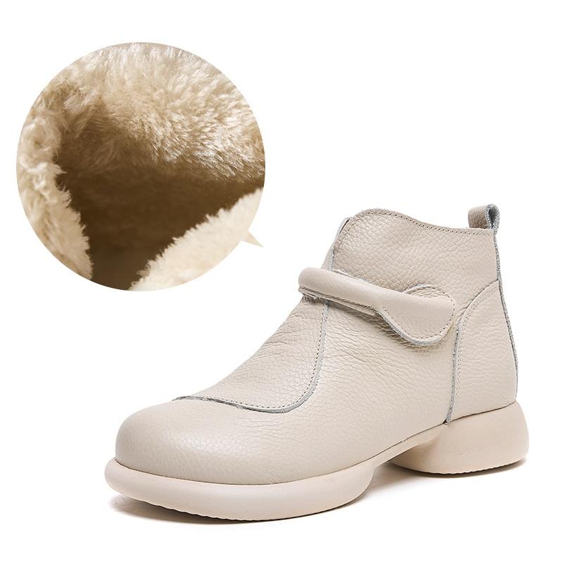 New zip up ankle boots ladies comfortable genuine leather shoes women autumn waterproof  chelsea short plush boots woman