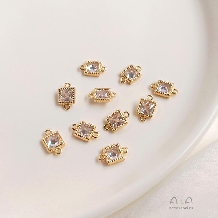 14K Gold-Plated Zircon Heart Teardrop Geometric Pendant