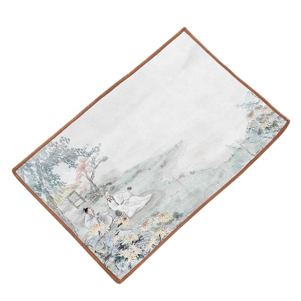 Prosop de ceai pictat chinezesc, prosop de mână, cârpă pictată, accesorii pentru curățarea ceaiului, covoraș pentru ceașcă