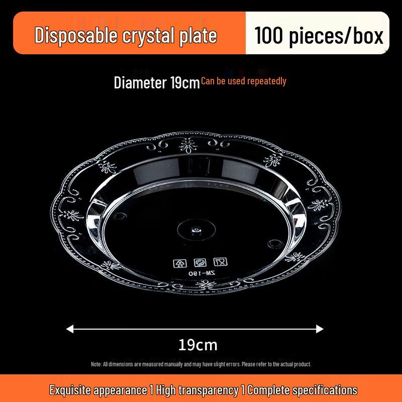 Disposable Crystal Clear Round Plastic Snack Plates