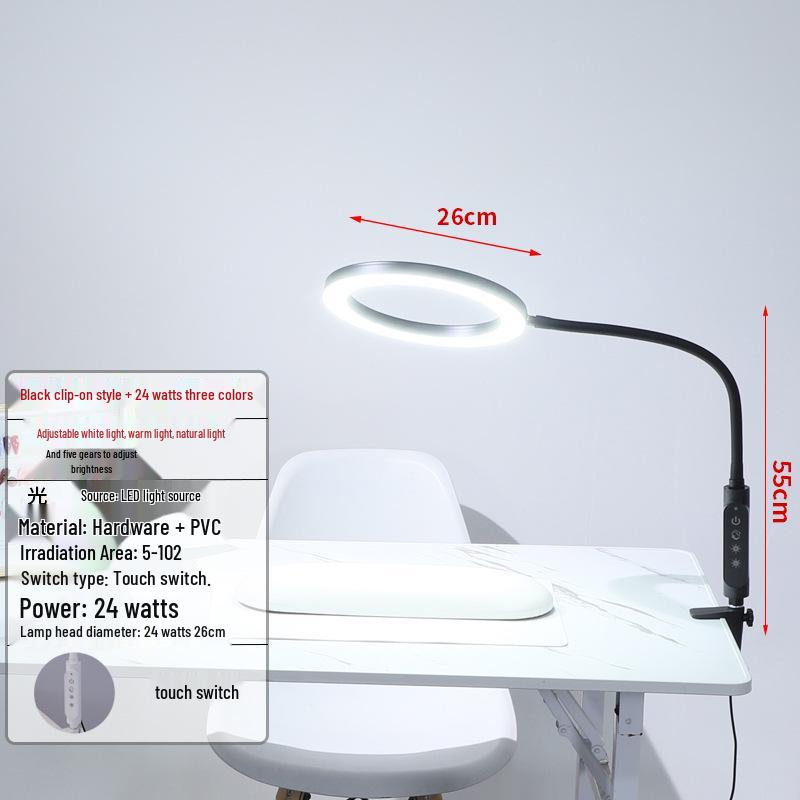 LED Super Bright Nail Art Desk Lamp Clip-On for Beauty Salon, Eyelash Extensions, and Tattoo Lighting