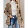 Mid Length Korean Edition Hooded Fit Women Jackets Autumn Winter Mid-length Office Cotton Coats Warm Lamb Fleece Parkas