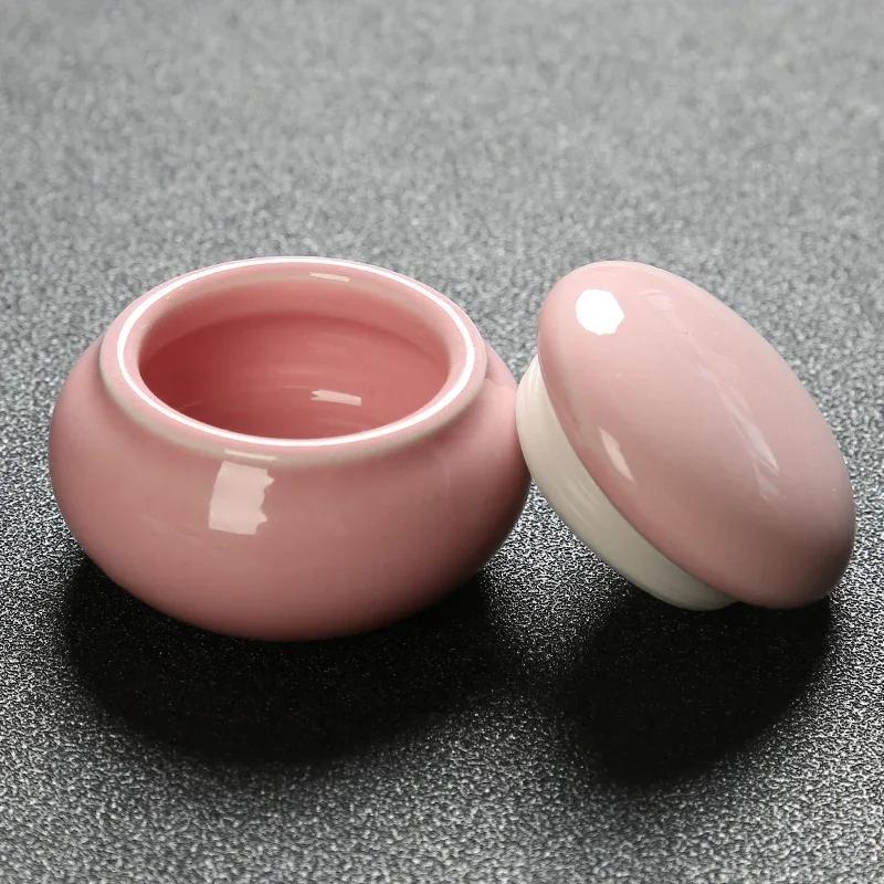 4pcs/lot Ceramic Mini Tea Cans Sealed Cans of Fragrant Powder Ceramic Pill Cans Pearl Powder Portable Travel Storage Tank