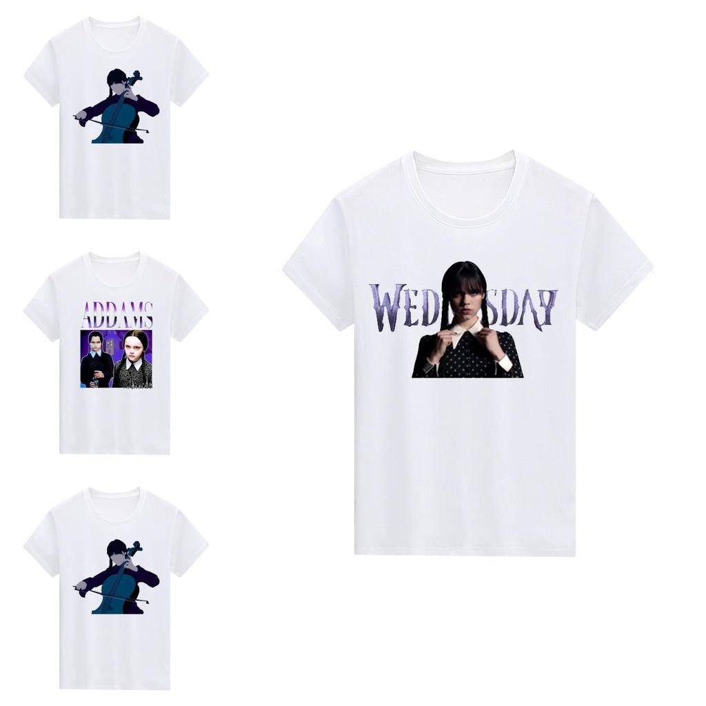 La Famiglia Addams Mercoledì T-shirt Unisex Top Stiloso Morbido Traspirante Comodo
