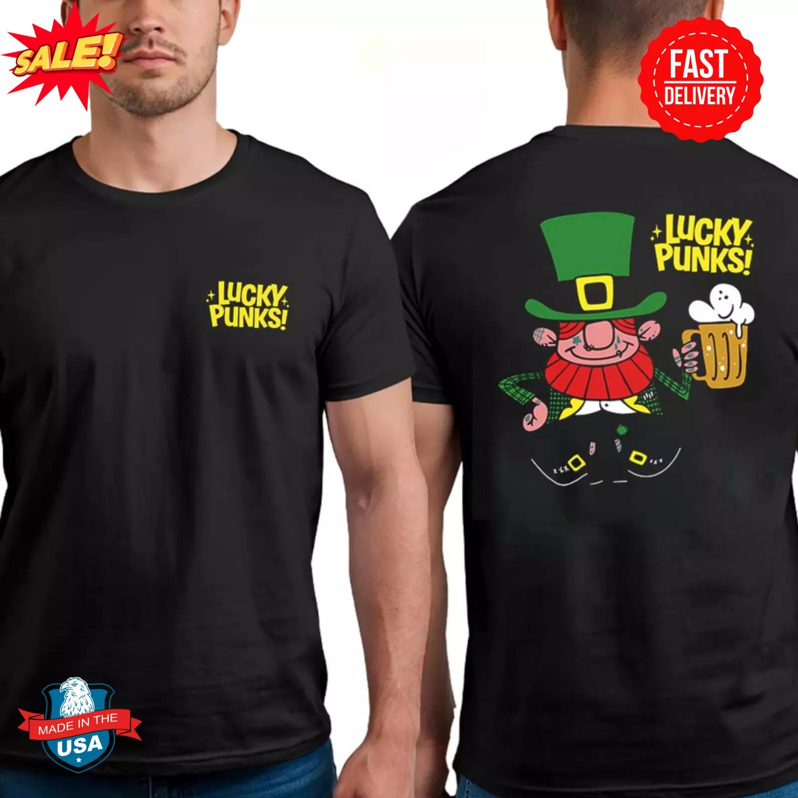 

Punk In The Park Lucky Punks Mascot Two Sides T-Shirt Mens Womens Tees Top 4XL