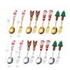 Christmas Spoon Set Creative Tableware Set Cartoon Christmas Tree Dessert Spoon Fork Gift Box