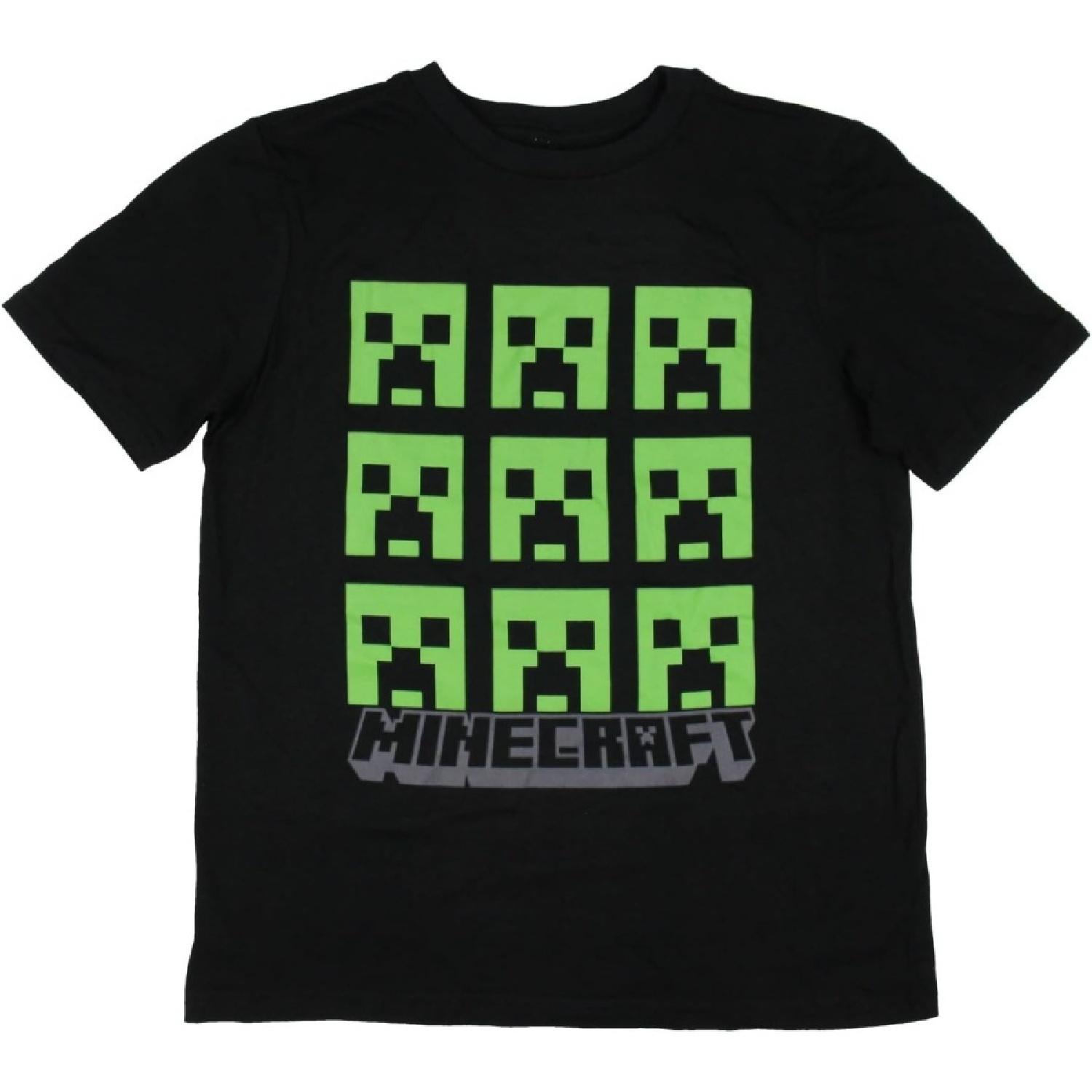 Мальчишеская футболка Minecraft с принтом Крипера в сетку S