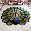 Soft Peacock Carpet Non-slip Bathroom Floor Mat Portable Blanket  for Living Room Tea Table Bedside