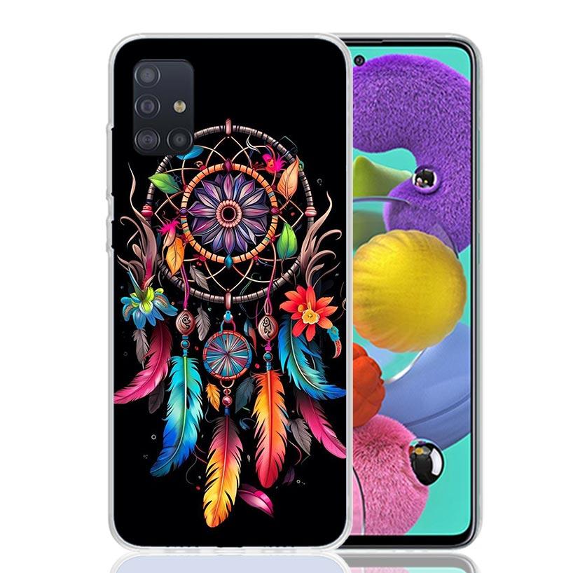 Retro Feather Dreamcatcher Phone Case For Samsung Galaxy A52 A32 A22 A12 A02S A50S A30S A51 A31 AA71 Note 20 Ultra 10 S10 Plus G