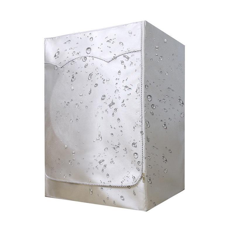 New Universal Washing Machine Cover With Roll Edge Silver Washer Dryer Cover Waterproof Cover For Front Loading Machine