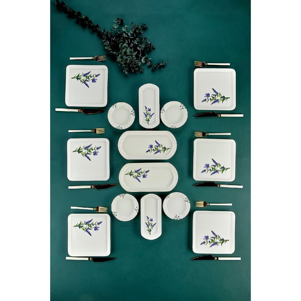 Luxury Ceramic Tile Authentic Clear 14 Piece Breakfast Set For 6 People