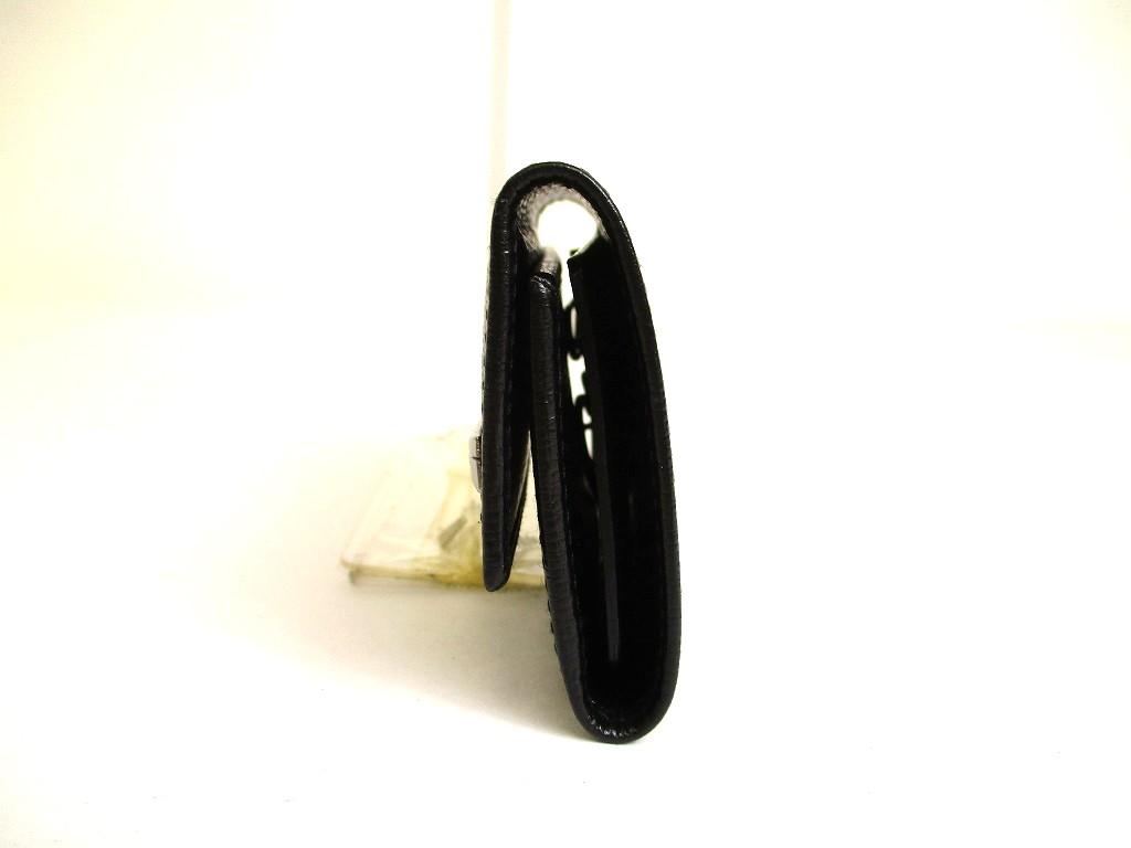 Authentic GUCCI Metal G Black Leather 6 Pics Key Chain #a905  Refurbished