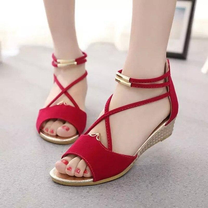 Sandali peep toe Scarpe estive da donna Sandali con zeppa da donna Scarpe con zeppa da donna per le vacanze estive