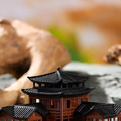Statue d'Auberge Chinoise Modèle d'Bâtiment Ancien Miniature Décorations de Pavillon Japonais Miniature Jardin Zen Aquarium Ornements Bonsaï