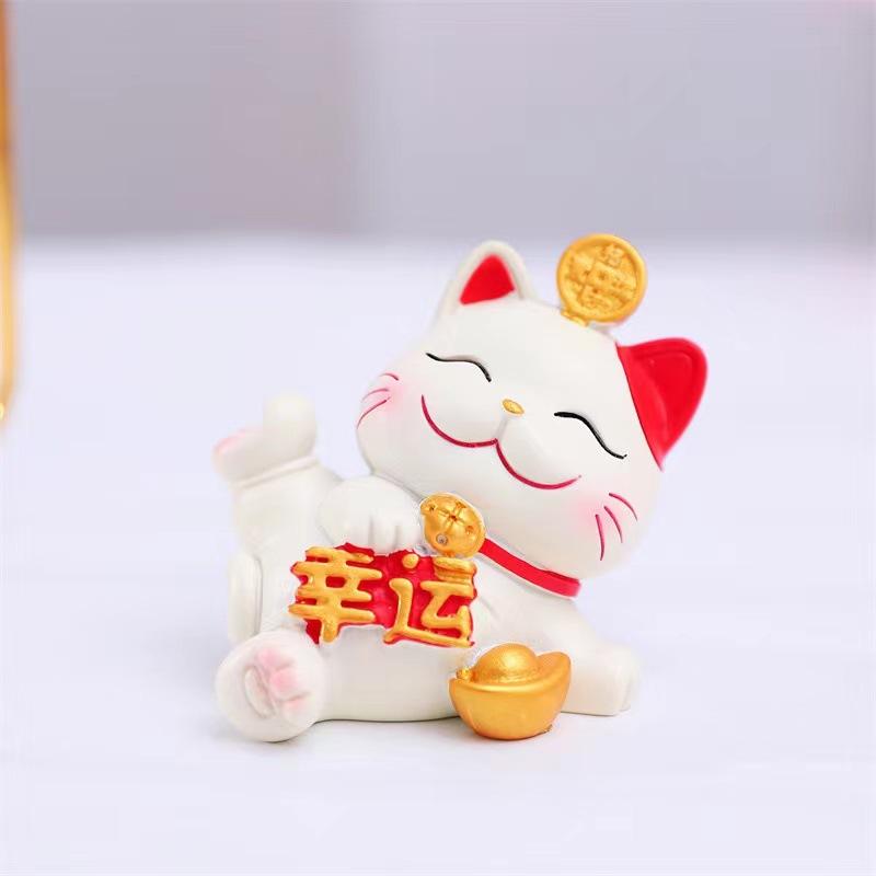 Cute Mobile Phone Stand Decoration Cute Maneki Neko Resin Office DeskCute Gift Decoration