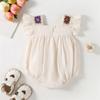 Ruffle Sleeveless Baby Girl Romper Square Neck Infant Bodysuit Onesie Bubble Romper  Summer Clothes