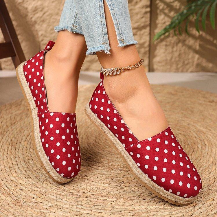 European & American Large-Size Rope-Woven Multi-Color Slip-On Loafers – Flat Lightweight Denim Casual Shoes for Women