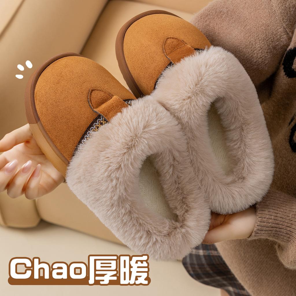 2025 winter new ethnic style velvet thickened warm cotton slippers casual versatile outdoor shoes