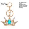 Rhinestone Keychain Pendant Sparkling Rhinestones Inlaid Crown Design Key Durable Metal Holder with Lobster Clasp Lightweight Car Bag Decoration Ring