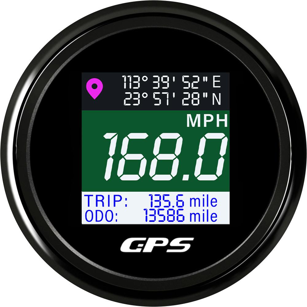 For Boat Car Motor Yacht 52mm Gauge Gps Speedometer+ GPS Antenna 52MM Waterproof TFT Screen Speed LCD Display Total Mileage