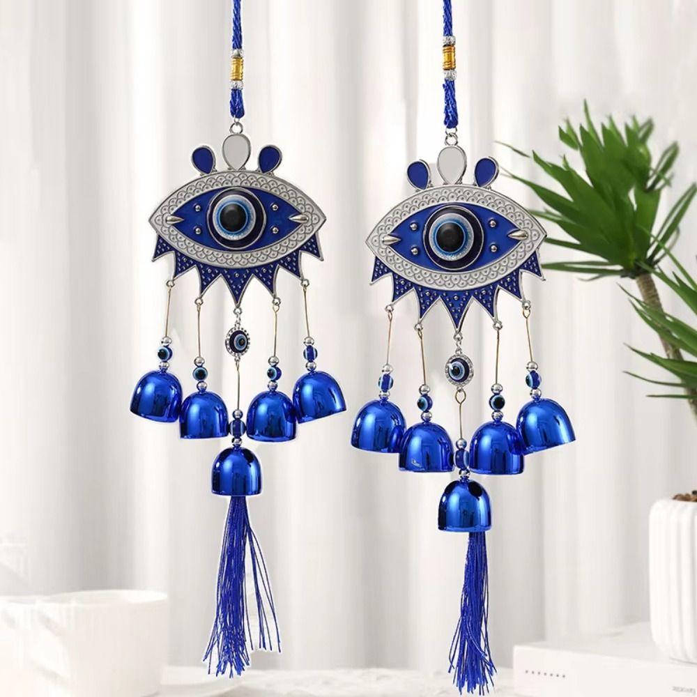 Bells Blue Eyes Wind Chime Handmade Metal Wind Music Bell Car Pendant  Garden Decoration